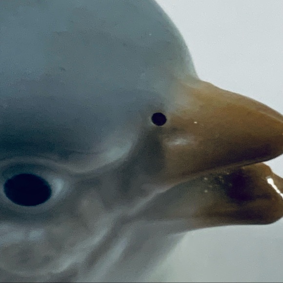 Vintage White & Grey China Bird Ornament Made In Japan - Picture 11 of 12